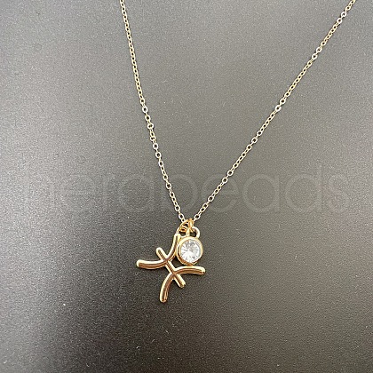 Alloy Crystal Rhinestone Constellation Pendant Necklaces for Women Men WG398AA-02-1