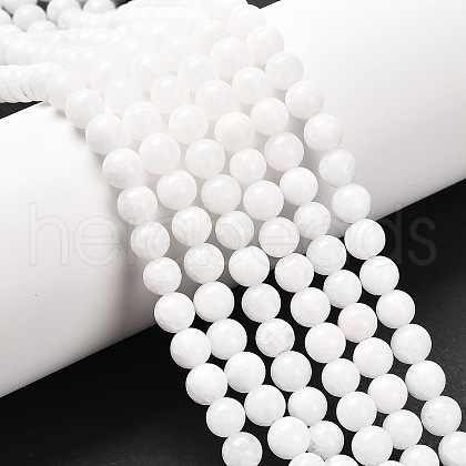 Natural White Jade Beads Strands GSR6mmC067-1