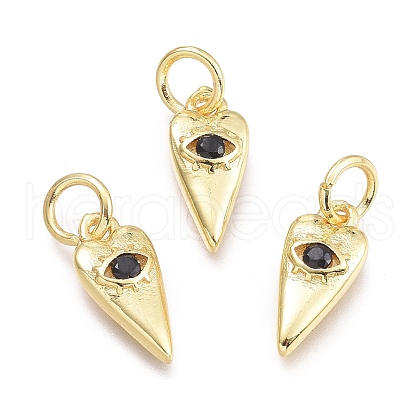 Brass Micro Pave Cubic Zirconia Pendants KK-P187-15D-G-1