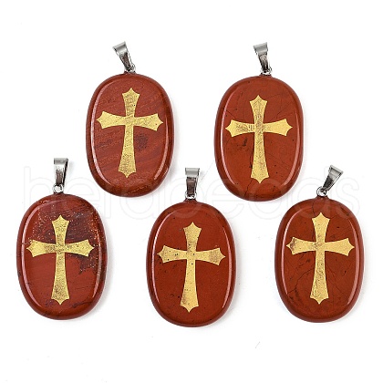 Natural Red Jasper Pendants G-S392-01H-1