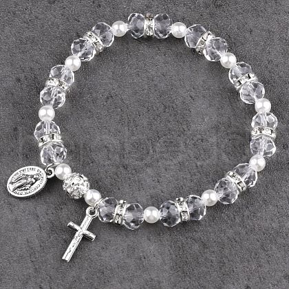 Glass Beads Stretch Bracelets GF8629-1-1