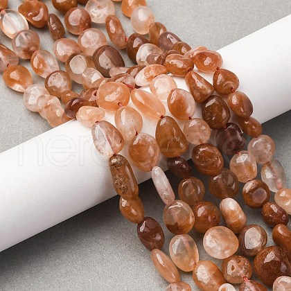 Natural Red Rabbit Fur Rutilated Quartz Beads Strands G-K395-A03-02-1