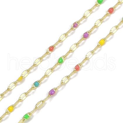 Rack Plating Brass Dapped Chains AJEW-Q153-03G-03-1