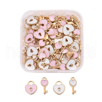 80Pcs 4 Style Alloy Enamel Charms ENAM-LS0001-11LG-1