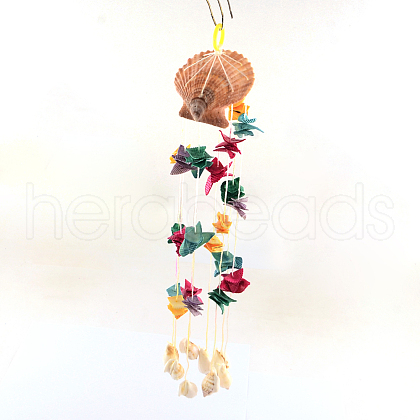 Dyed Seashell Aeolian Bells AJEW-Q108-01-1