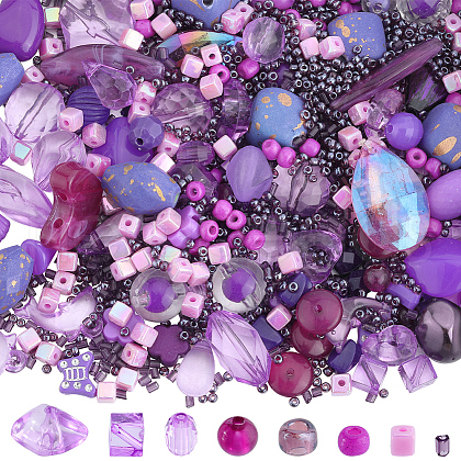 SUNNYCLUE 100G 5 Styles Acrylic Beads OACR-SC0001-72A-1