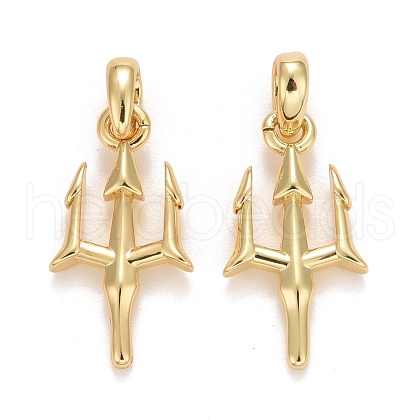 Rack Plating Real 18K Gold Plated Brass Pendants KK-E271-04G-1