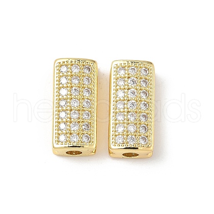 Brass Micro Pave Cubic Zirconia Beads KK-C104-10G-1