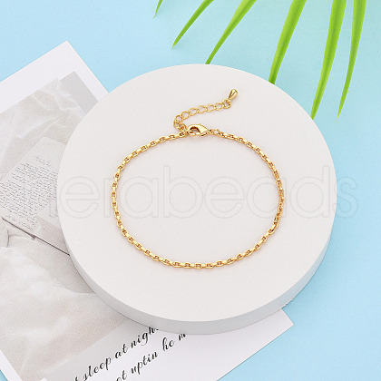 Brass Cable Chain Bracelets for Women BJEW-N032-08C-G-1