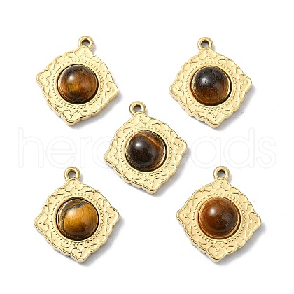 Natural Tiger Eye Pendants STAS-L080-009G-08-1