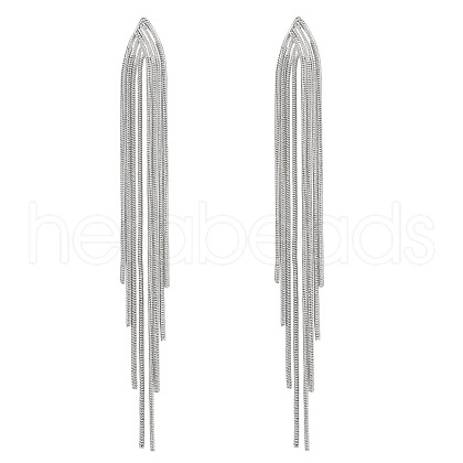 Alloy Tassel Stud Earrings FS-WGEF59C-02-1