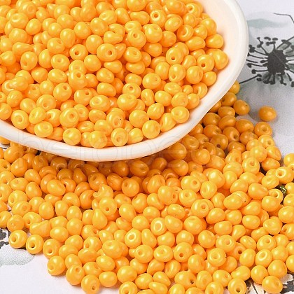 6/0 Opaque Baking Paint Glass Seed Beads SEED-M012-02A-21-1