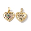 Brass Micro Pave Colorful Cubic Zirconia Pendants KK-E068-VC049-1