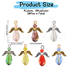 56Pcs 7 Color Electroplate Glass Pendants PALLOY-AB00116-2