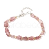 Natural Strawberry Quartz Beads Bracelets for Women BJEW-H623-02S-15-4