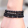 Black Matte Bracelet Micro Pave Zircon Crown ZZ8347-16-1
