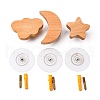 Globleland 6 Sets 3 Style Wood Wall Mounted Hook Hangers AJEW-GL0001-13-1