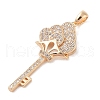 Brass Micro Pave Clear Cubic Zirconia Pendants KK-S388-02G-02-2