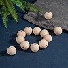 Unfinished Natural Wood Beads Spacer Craft Beads for DIY Macrame Rosary Jewelry X-WOOD-S651-25mm-LF-4