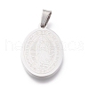 Non-Tarnish 304 Stainless Steel Lady of Guadalupe Pendants STAS-O138-14P-1
