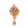 Alloy Cameo Oval Resin Pendants ENAM-M055-38G-03-1