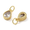 Brass Micro Pave Cubic Zirconia Charms KK-C092-09G-2