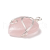 Natural Rose Quartz Pendants PALLOY-JF01663-08-2