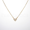 Golden Brass Heart Pendant Necklace for Women WZ0134-2-1-1