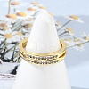 Brass Micro Pave Cubic Zirconia Open Cuff Rings for Women RJEW-R011-01G-02-3