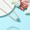 Rondelle Synthetic Turquoise European Bead Cowhide Leather Cord Choker Necklaces NJEW-JN04984-2