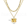 304 Stainless Steel Bowknot Pendant Necklaces NJEW-L182-001G-07-1