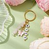 Alloy Enamel Acrylic with Natural Rose Quartz Keychain KEYC-JKC00806-01-2