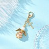 Angel Glass Pearl & Glass Seed Beaded Pendant Decorations HJEW-MZ00265-02-1