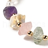 Faceted Natural Quartz Crystal Stretch Beaded Bracelets BJEW-P318-01G-02-2