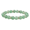 Natural Mixed Gemstone Round Beaded Stretch Bracelet BJEW-JB10028-3