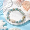 Natural Flower Amazonite Chip Beaded Stretch Bracelets BJEW-JB10689-03-2
