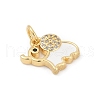 Brass Pave Cubic Zirconia with Enamel Pendants KK-U062-37G-02-2