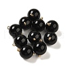 Natural Black Onyx(Dyed & Heated) Sphere Charms G-G110-01G-01-1