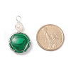 Synthetic Malachite  Pendants PALLOY-JF01790-04-2