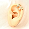 Brass Micro Pave Clear Cubic Zirconia Cuff Earrings EJEW-F370-13G-2