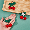 Cotton Yarn Cherry Pendant Decorations HJEW-AB00639-3