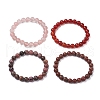 4Pcs Constellation 8mm Round Natural Sesame Jasper & Carnelian & Rhodonite BJEW-JB10636-4
