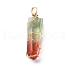 Natural Dyed Quartz Bead Pointed Pendants PALLOY-JF00921-2