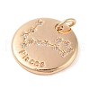 Brass with Clear Cubic Zirconia Pendants KK-N256-24L-G-2