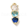 Brass Cubic Zirconia Pendants KK-G499-07G-03-1