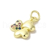 Real 18K Gold Plated Brass Pave Cubic Zirconia Pendants KK-M283-09G-02-2