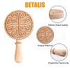 Chinese Mid-Autumn Festival Hand-Pressure Wooden Flower Carved Moon Cake Mould DIY-WH0410-25-3