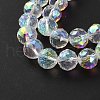 Transparent Electroplate Glass Beads Strands EGLA-N002-34D-H01-3
