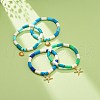 4Pcs 4 Style Handmade Polymer Clay Heishi Surfer Stretch Bracelets Set BJEW-JB08638-2