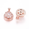 Brass Micro Pave Cubic Zirconia Pendants ZIRC-I039-01C-RG-2